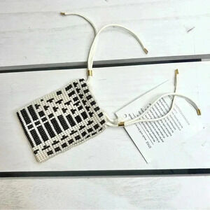 NWT Noonday Collection Blanca Black and White Beaded Adjustable Bracelet